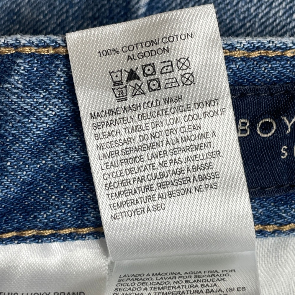 Lucky Brand Womens Boyfriend Short Medium Wash Distressed Denim Cutoff Size 6/28 - Picture 8 of 10